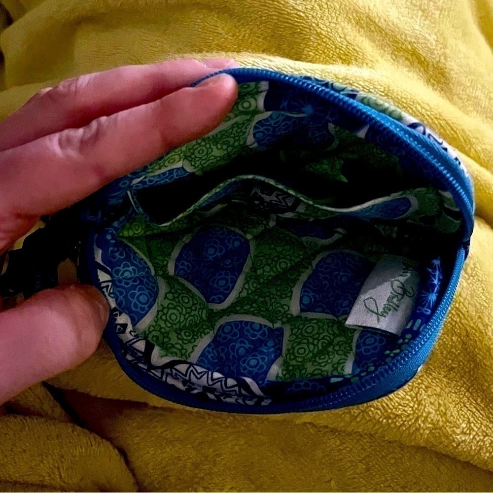 Vera Bradley Floral Wristlet Green and Blue - Picture 5 of 5